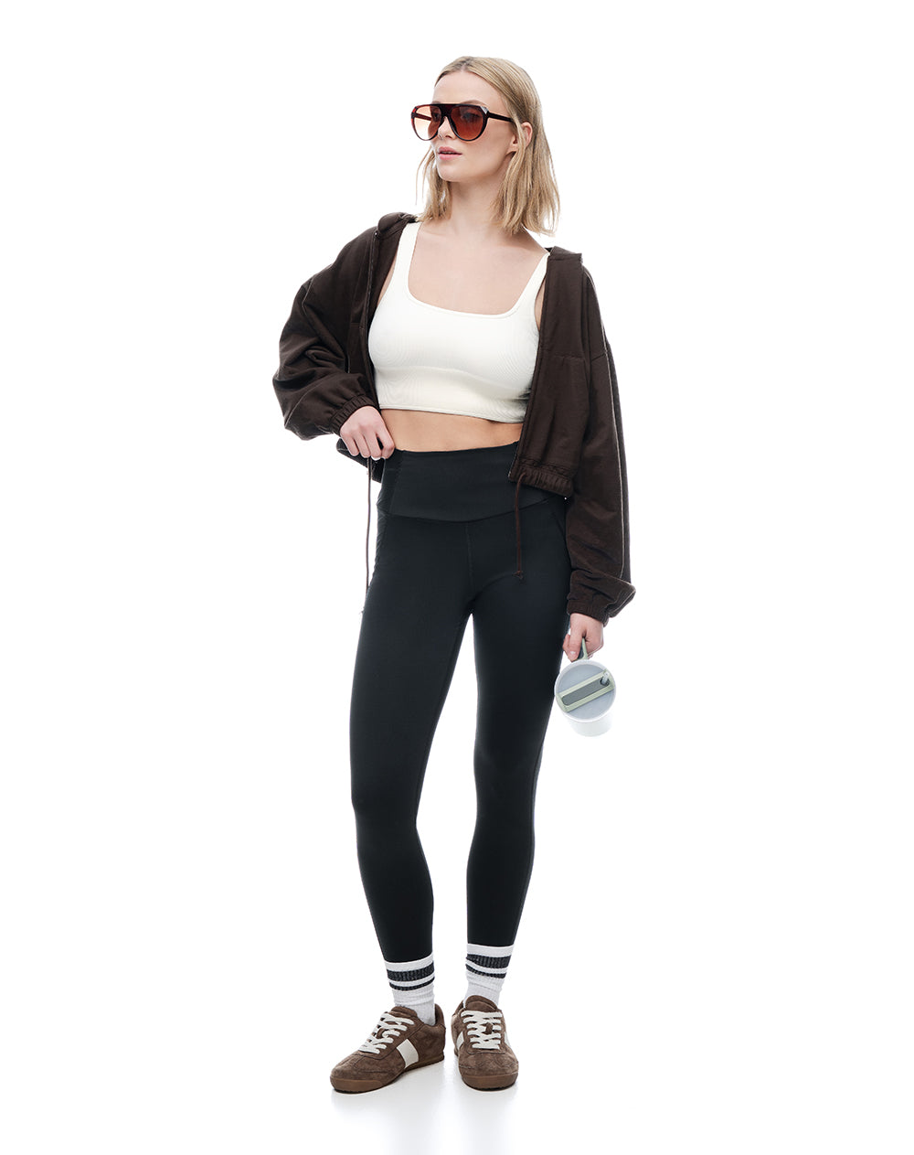 Legging deportivo secado rápido negro mujer