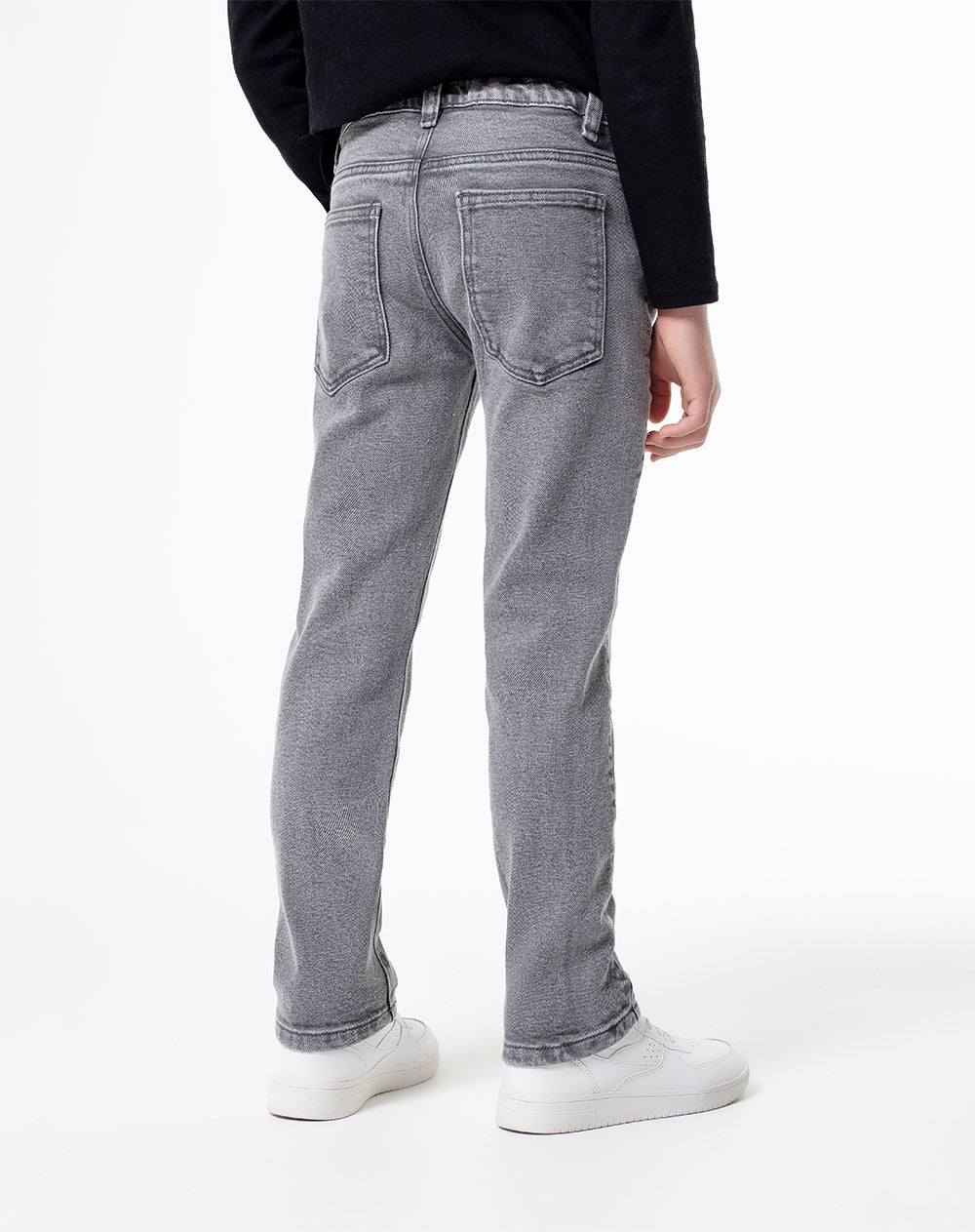 Jean recto 98% algodón gris niño