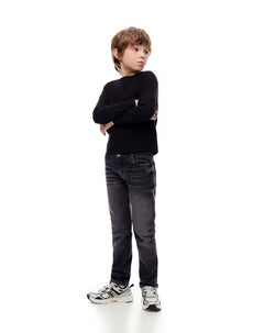 Jean recto negro niño