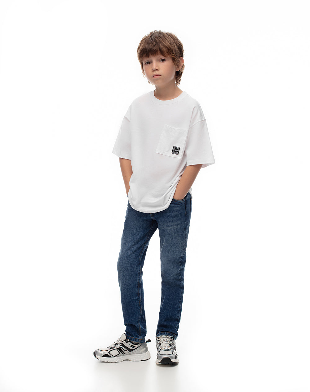 Jean recto índigo oscuro niño