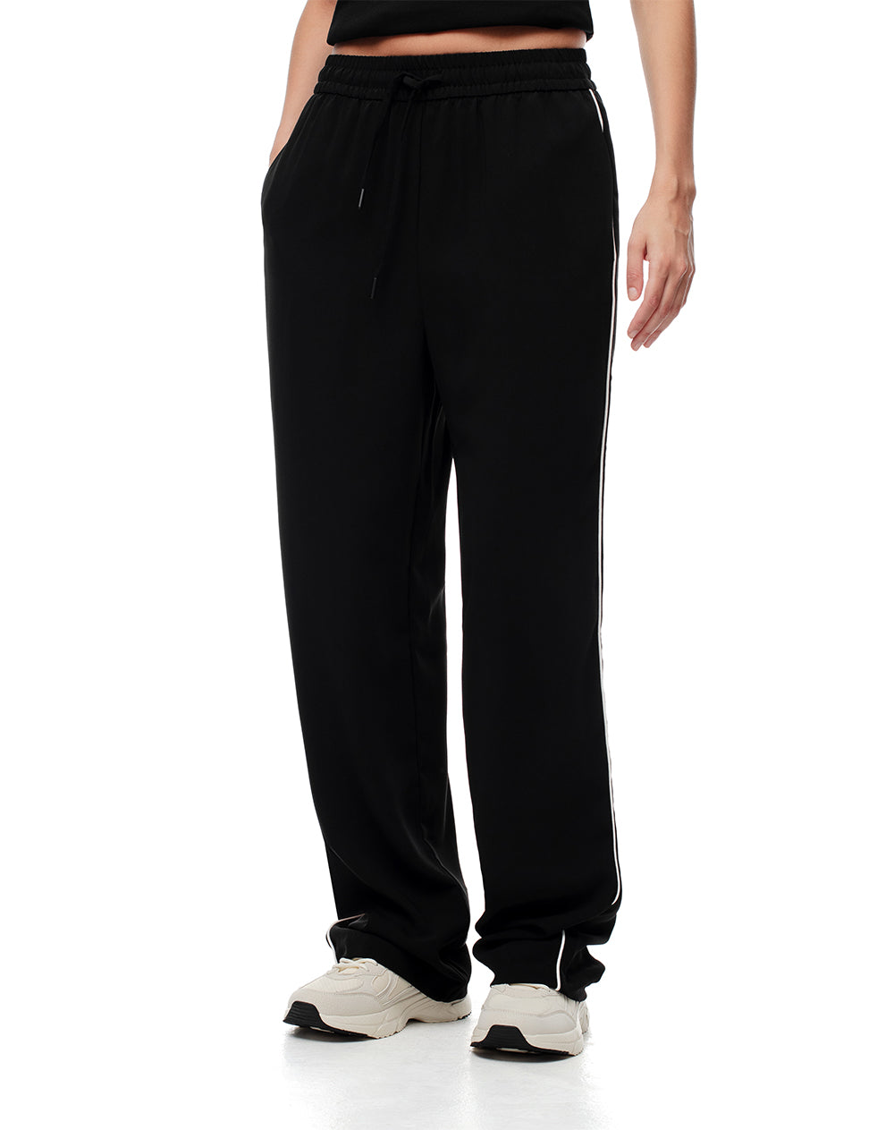 Pantalón tiro alto negro mujer