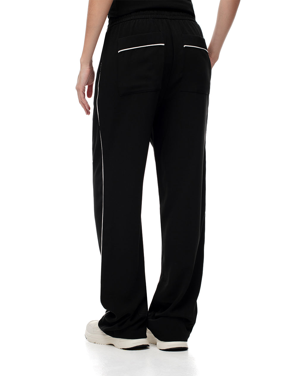 Pantalón tiro alto negro mujer