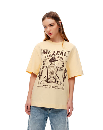 Camiseta relaxed fit manga corta amarilla