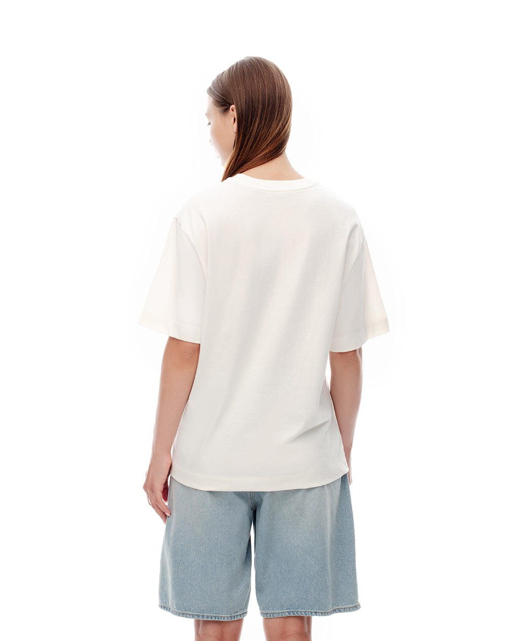 Camiseta oversize algodón habano estampada mujer