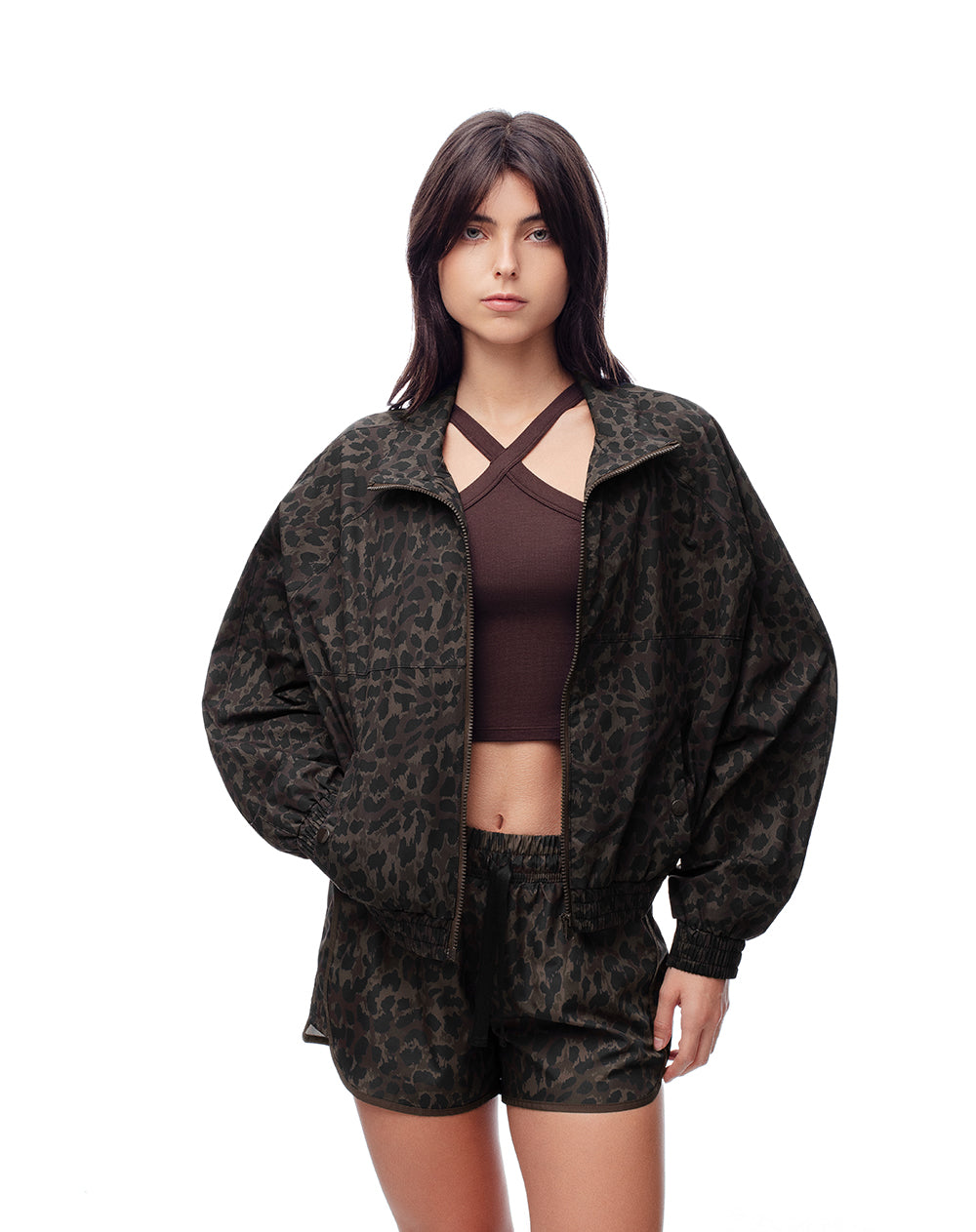 Chaqueta rompevientos print mujer