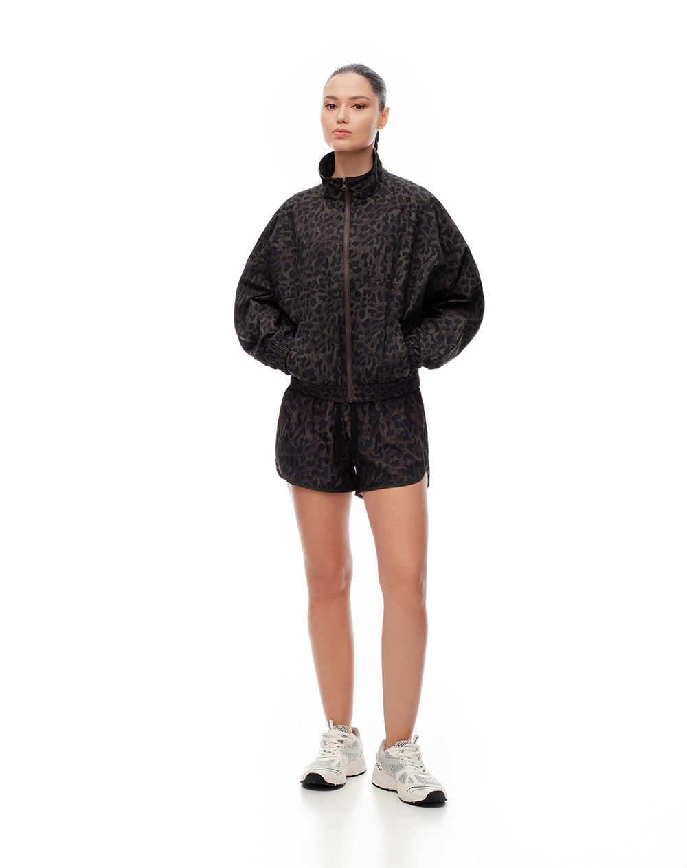 Chaqueta rompevientos print mujer