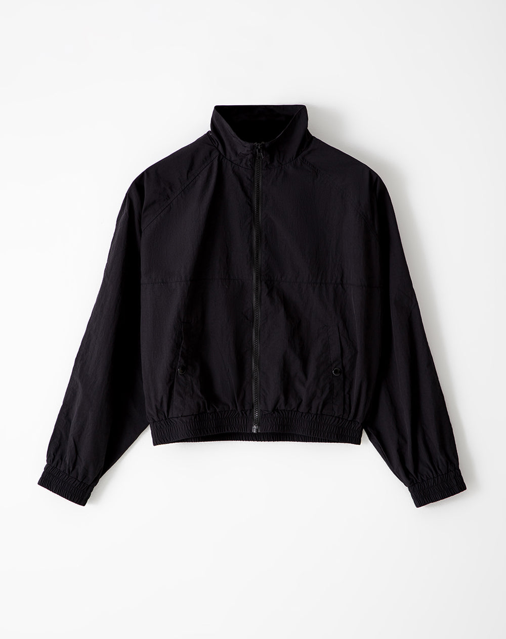 Chaqueta rompevientos negra para mujer