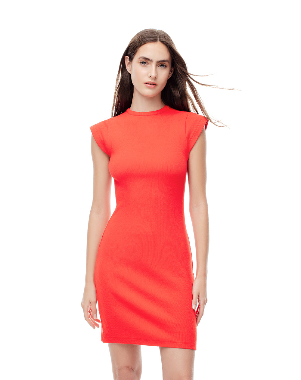 Vestido corto slim escote rojo mujer