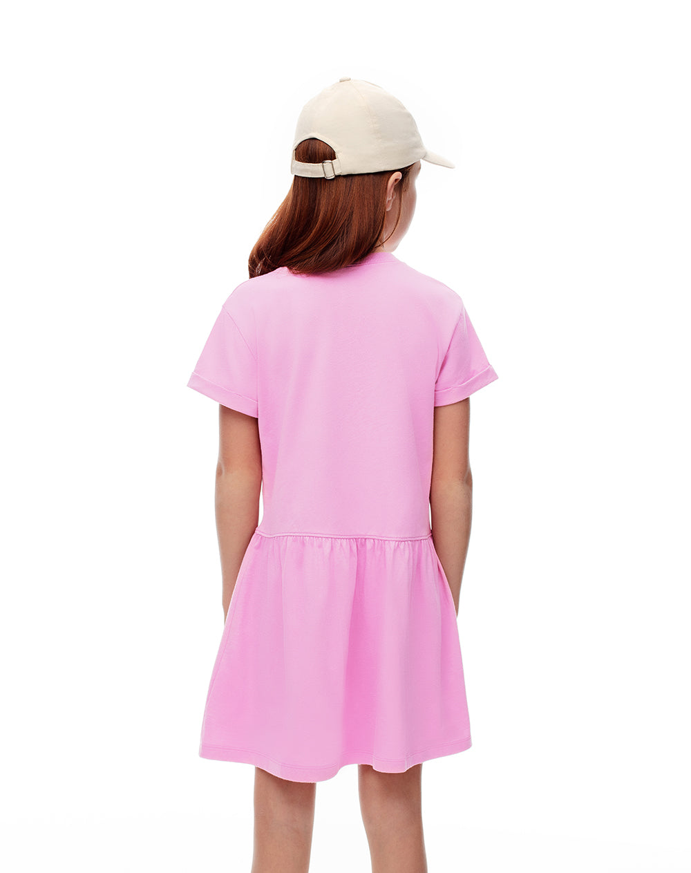 Vestido corto algodón rosa niña