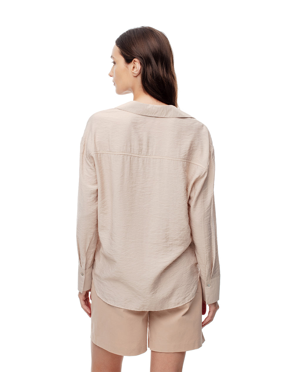 Camisa manga larga regular arena mujer