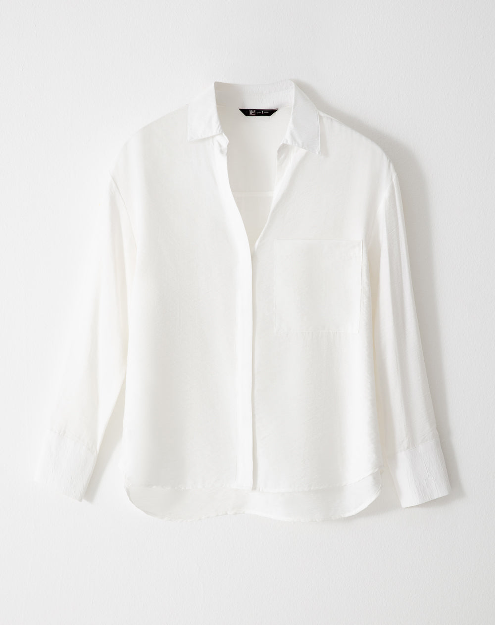 Camisa manga larga regular blanca mujer