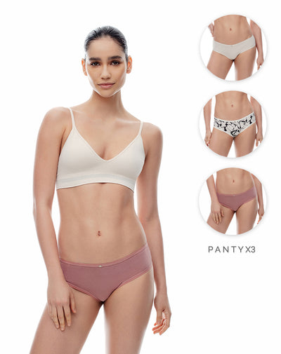 Panty cachetero algodón x3unds surtido