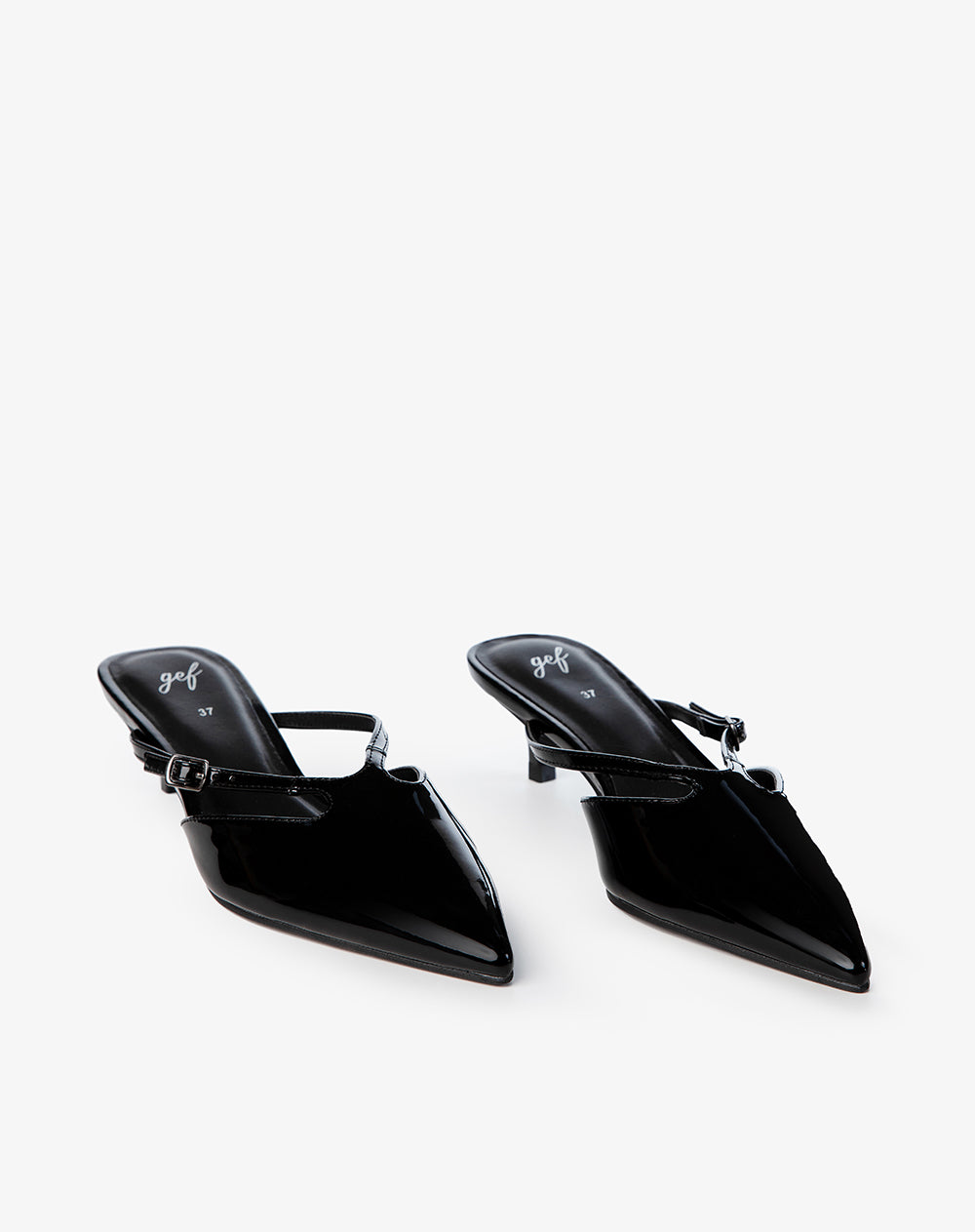 Zapatos tipo mule tacón bajo negros mujer