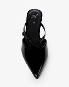 Zapatos tipo mule tacón bajo negros mujer