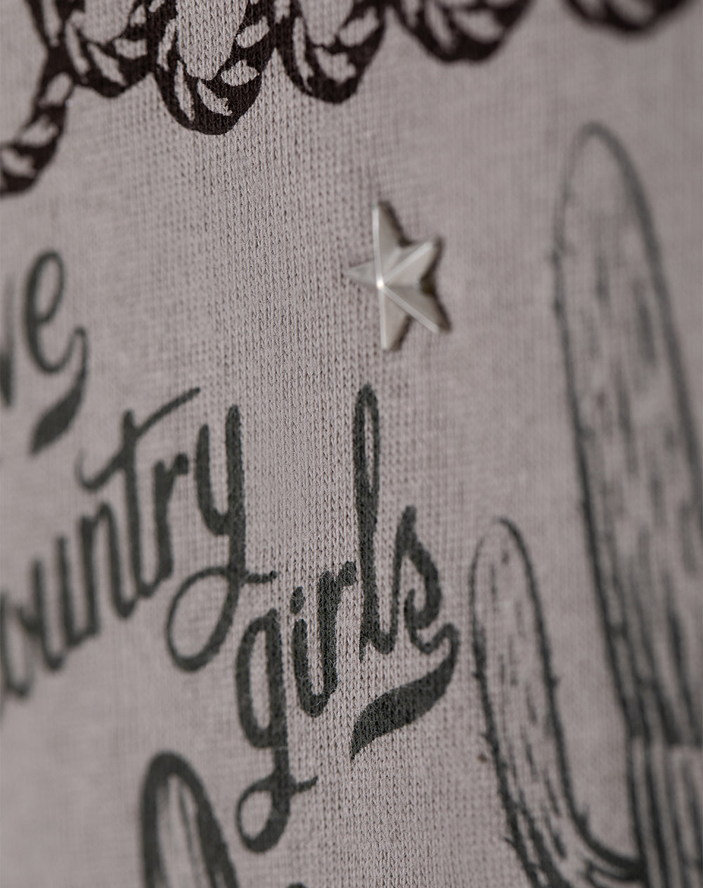 Camiseta regular algodón taupe estampada niña