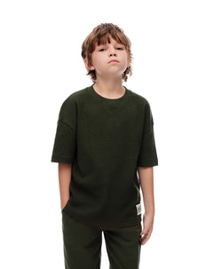 Camiseta regular algodón verde niño