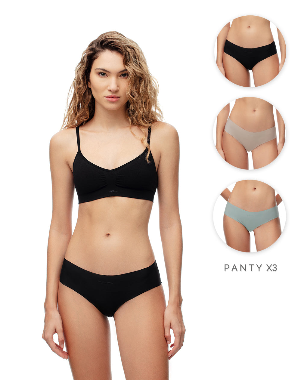 3 pantys boxer en punto tiro medio surtido