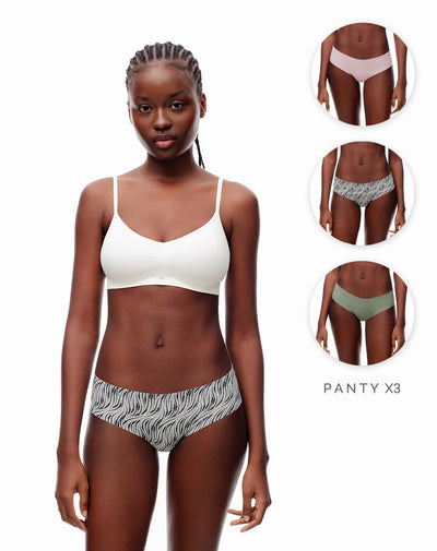 Panty cachetero x3unds pocas costuras surtido