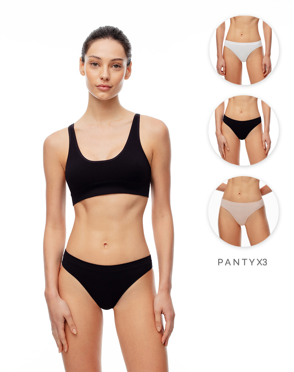 Panty tipo tanga x3unds pocas costuras surtido