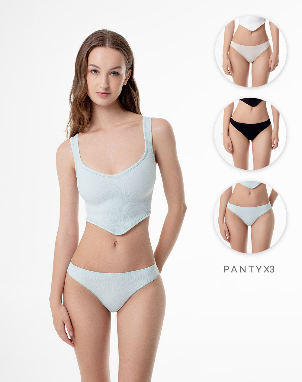 Panty tipo tanga seamless x3unds surtido