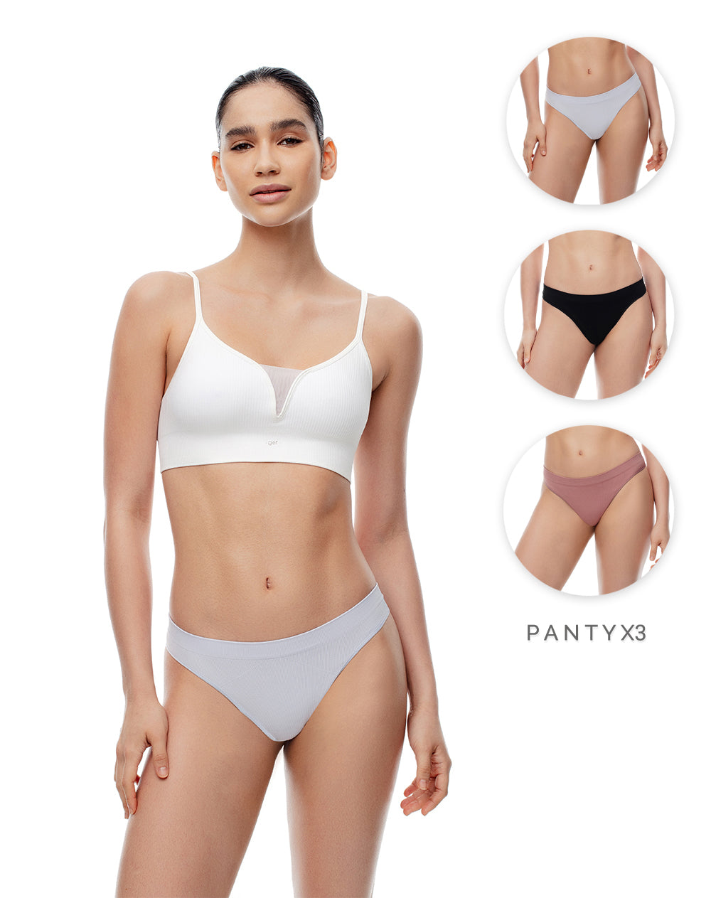 Panty tipo tanga seamless x3unds surtido
