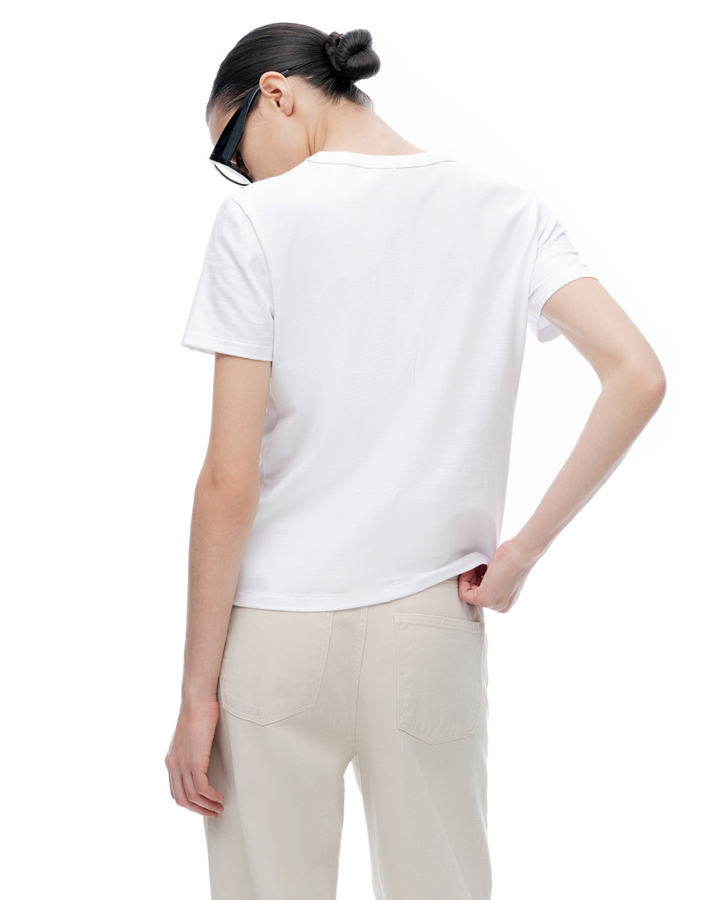 Camiseta manga corta regular blanco mujer