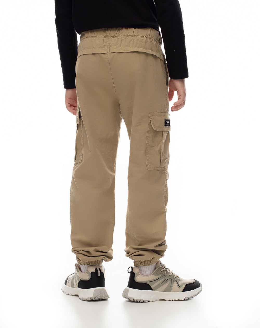 Jogger regular algodón habano niño