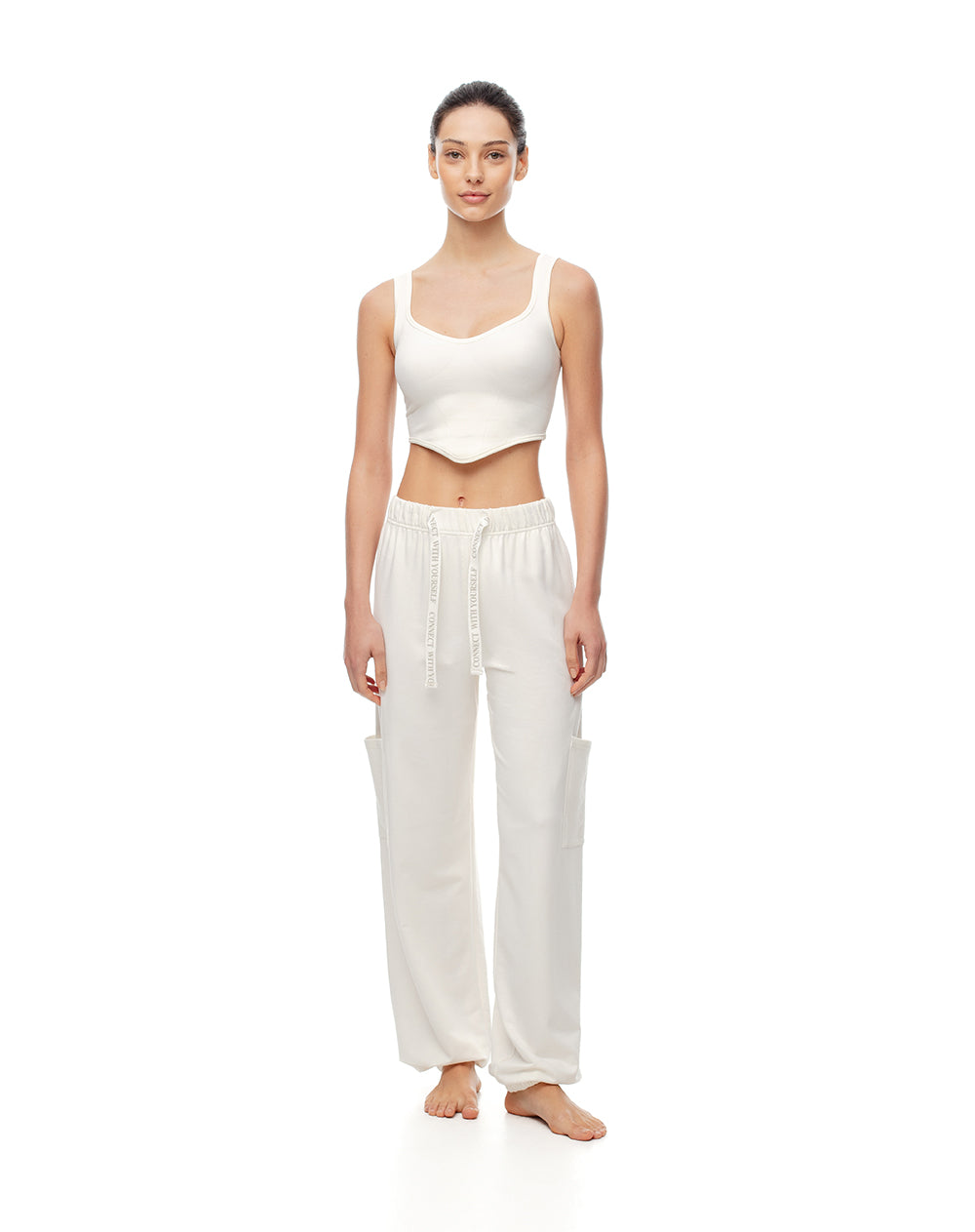Jogger tiro medio algodón crudo mujer
