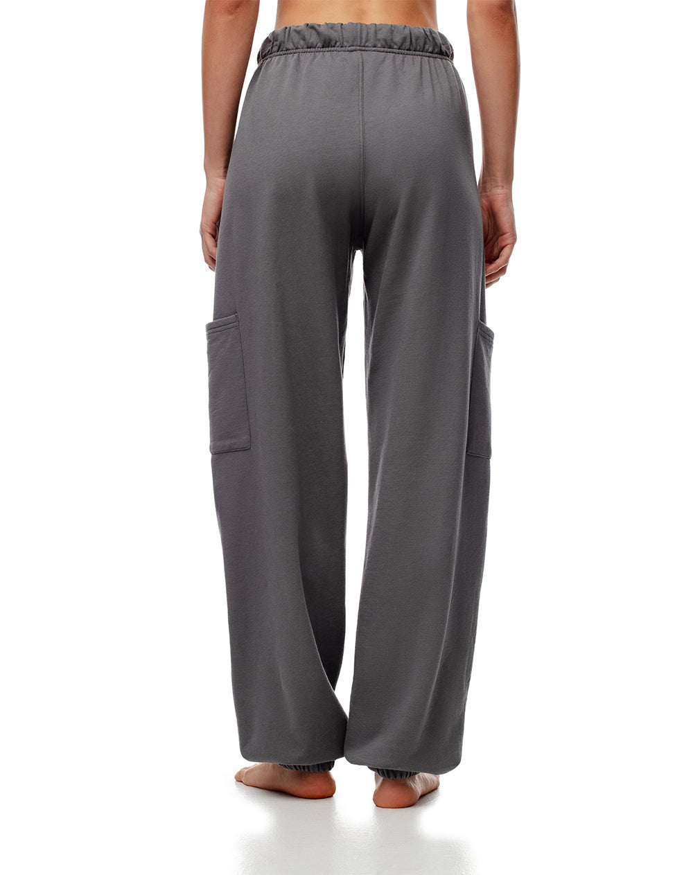 Jogger tiro medio algodón gris mujer