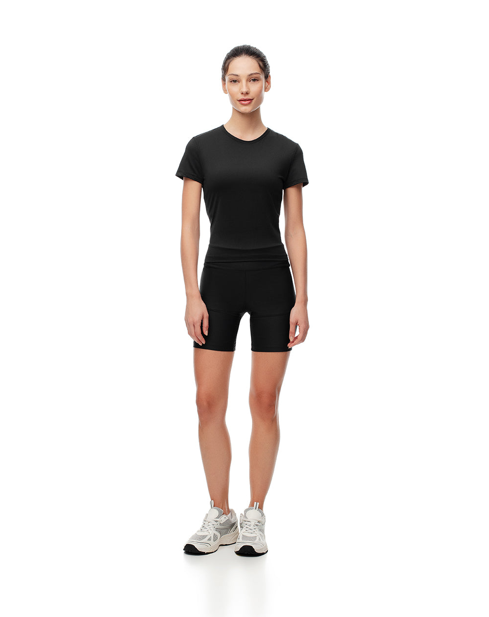 Camiseta deportiva secado rápido negra mujer