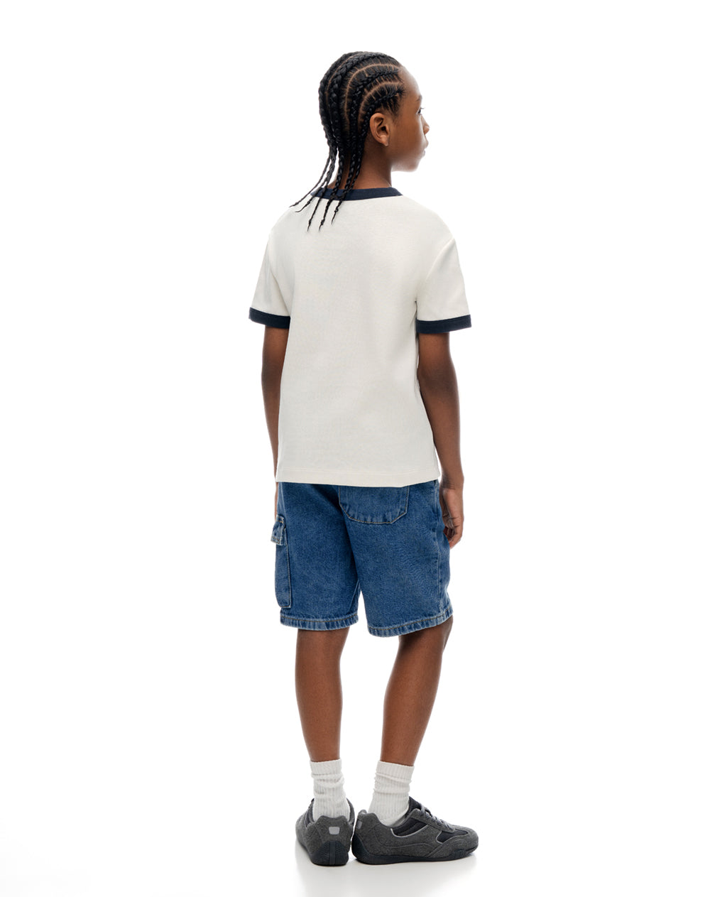 Camiseta regular manga corta vainilla niño