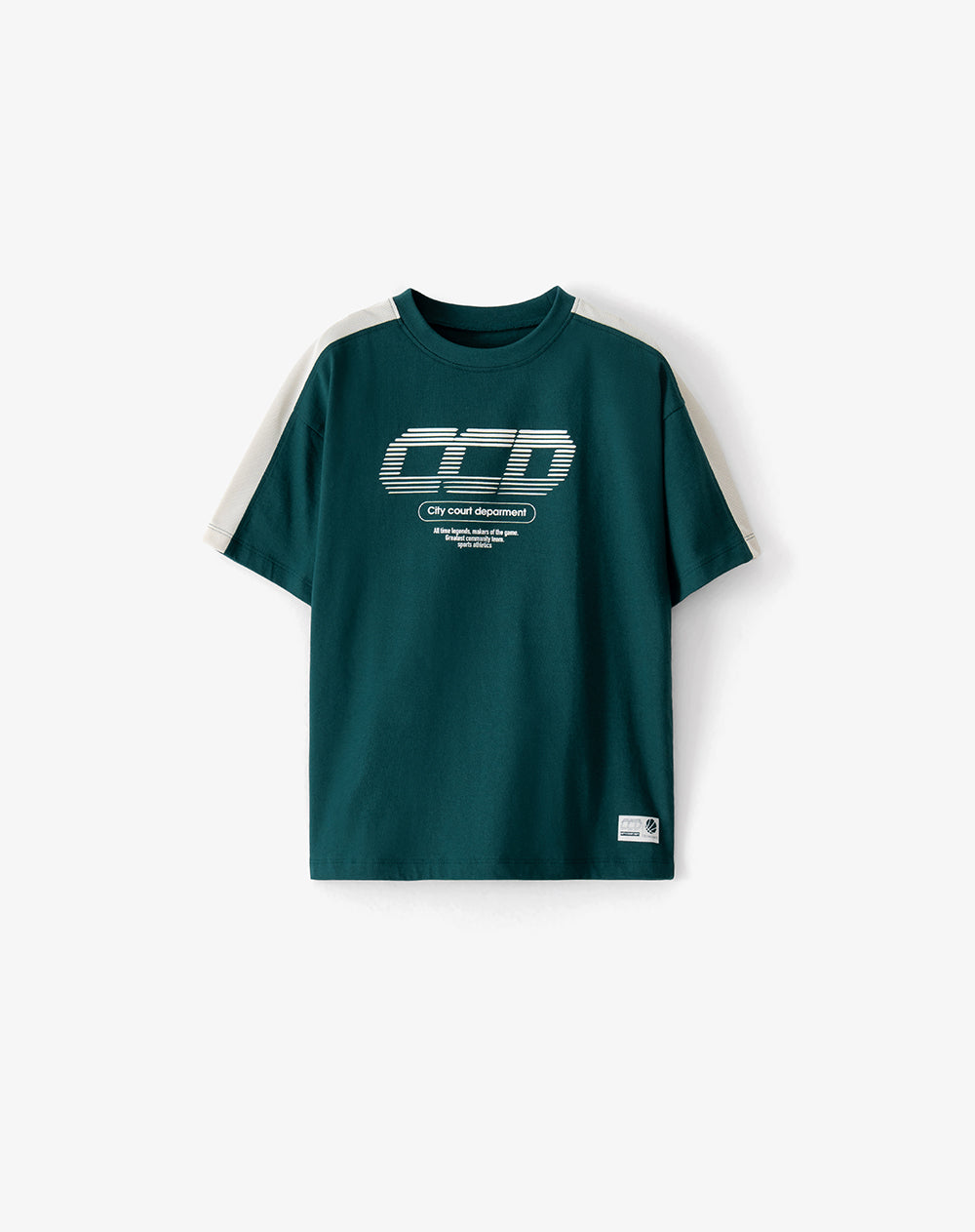 Camiseta regular manga corta verde niño