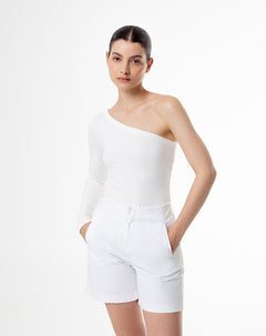 Camibuzo un solo hombro slim blanca mujer