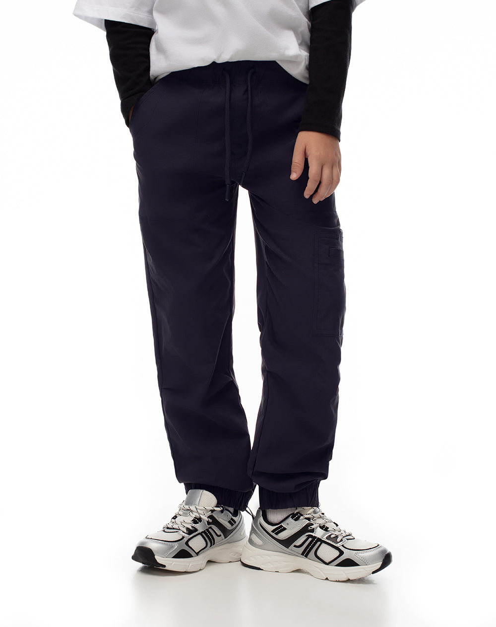 Jogger regular drill azul niño