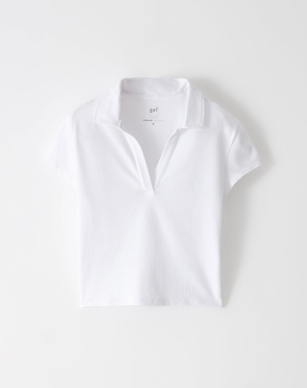 Polo slim algodón blanca mujer