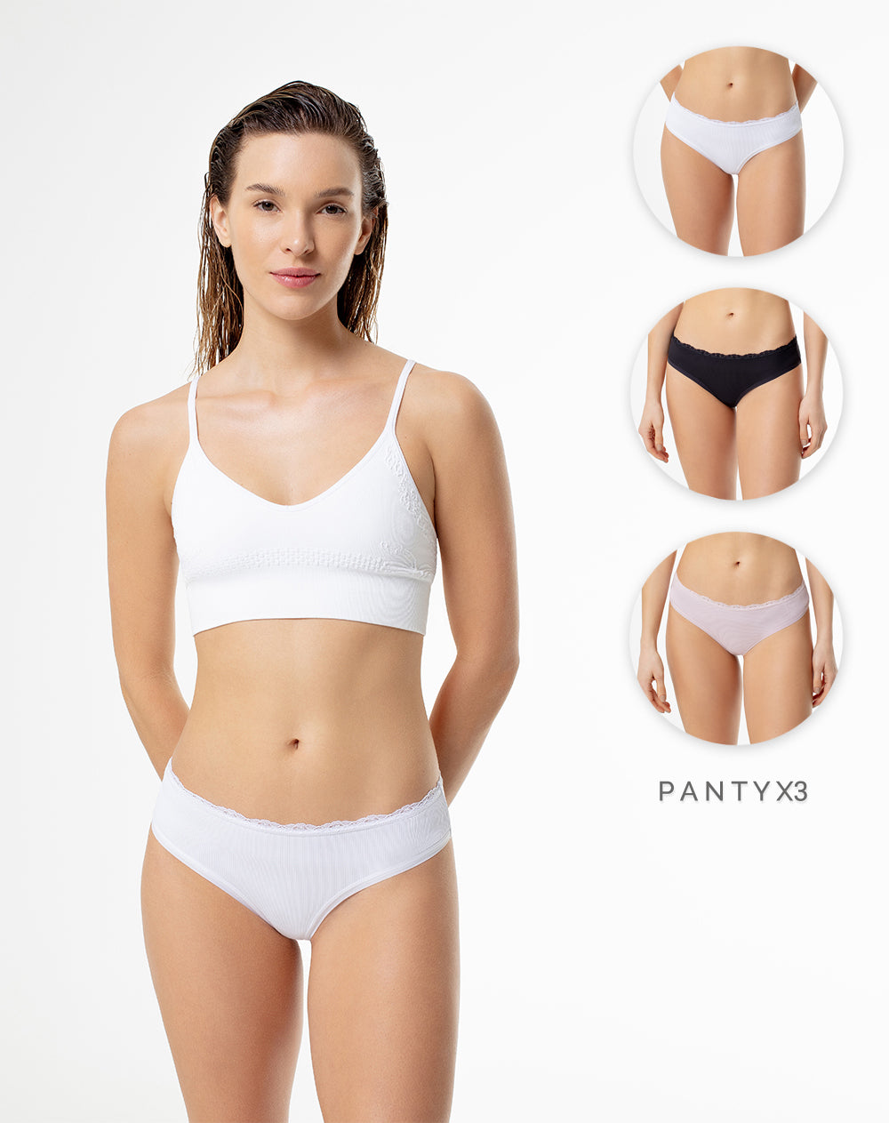 Panty cachetero encaje x3unds surtido