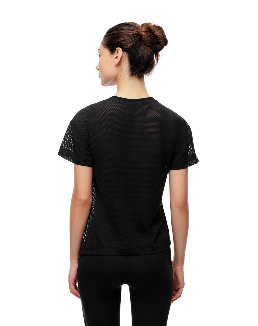 Camiseta deportiva secado rápido negra mujer