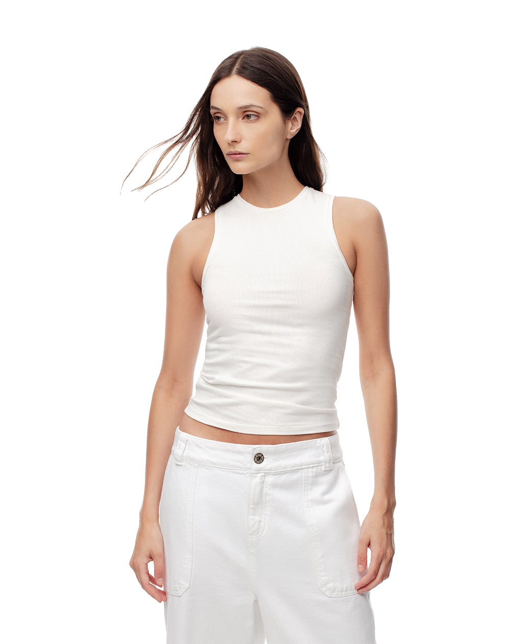 Camiseta esqueleto slim algodón blanca mujer