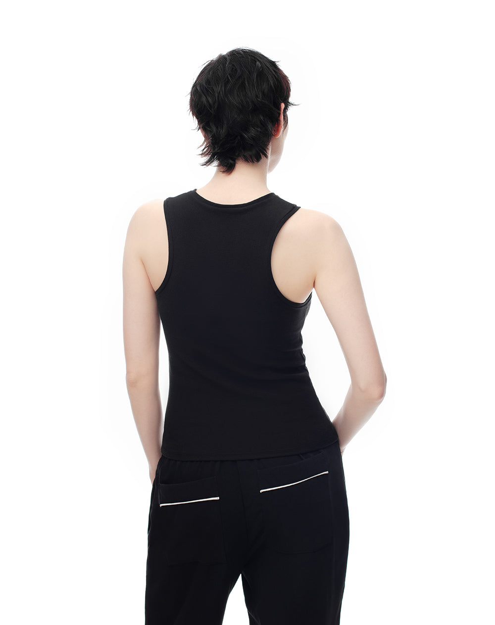 Camiseta esqueleto slim tib algodón negra mujer