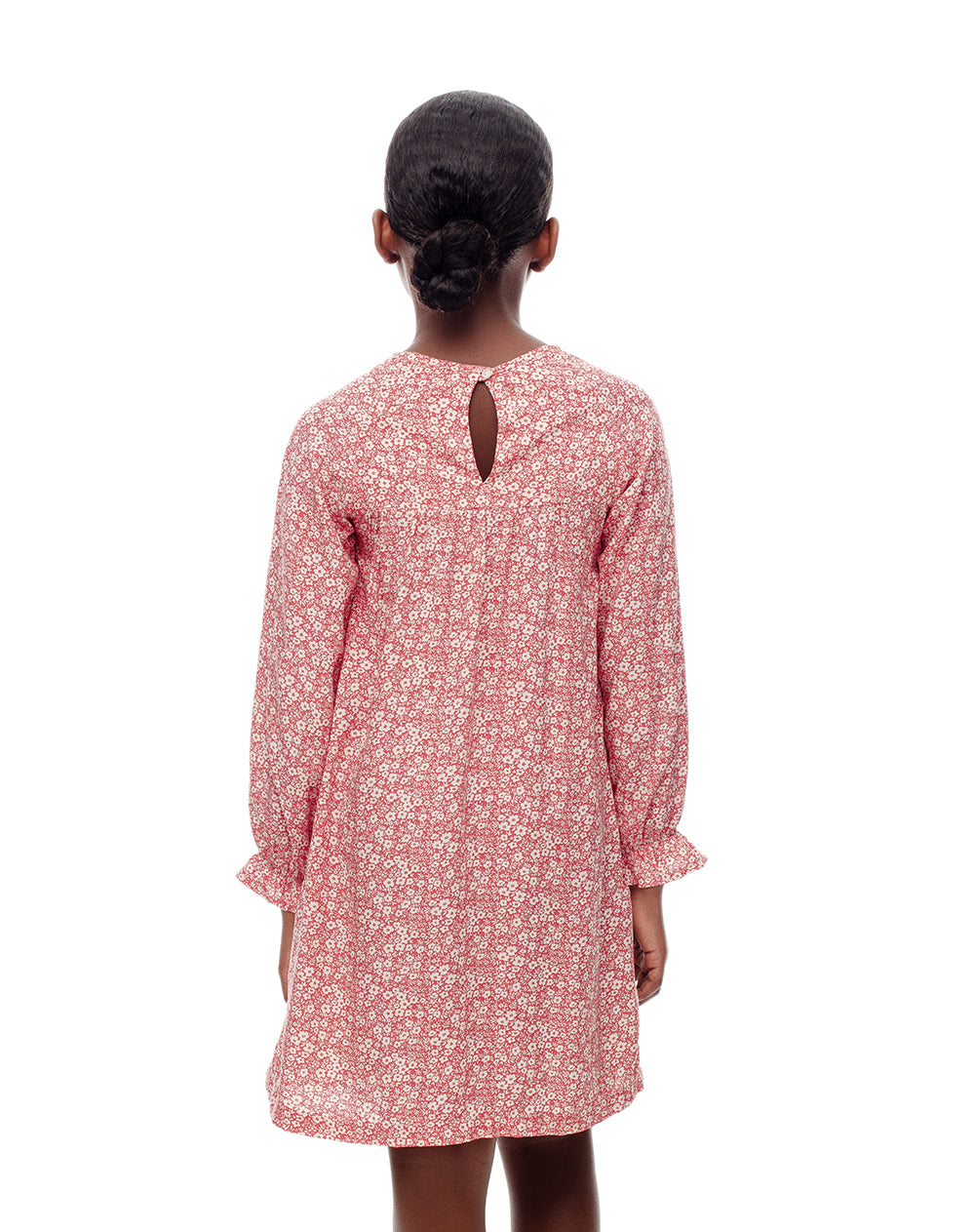 Vestido corto recto estampado niña