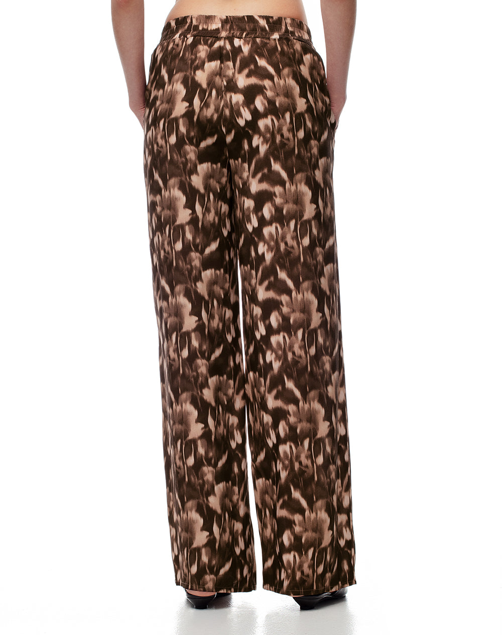 Pantalón wide leg tiro medio estampado mujer