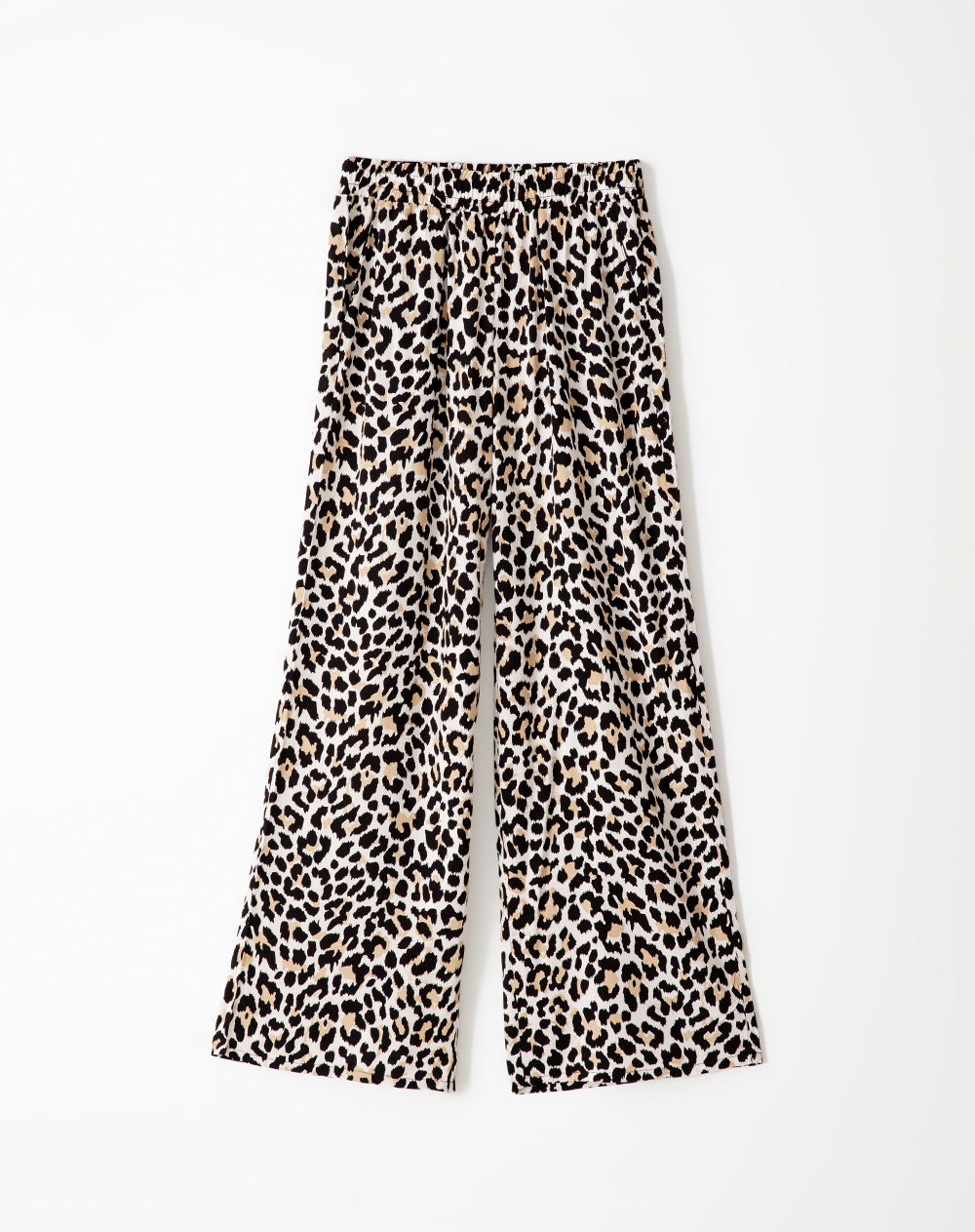 Pantalón wide leg tiro medio estampado mujer