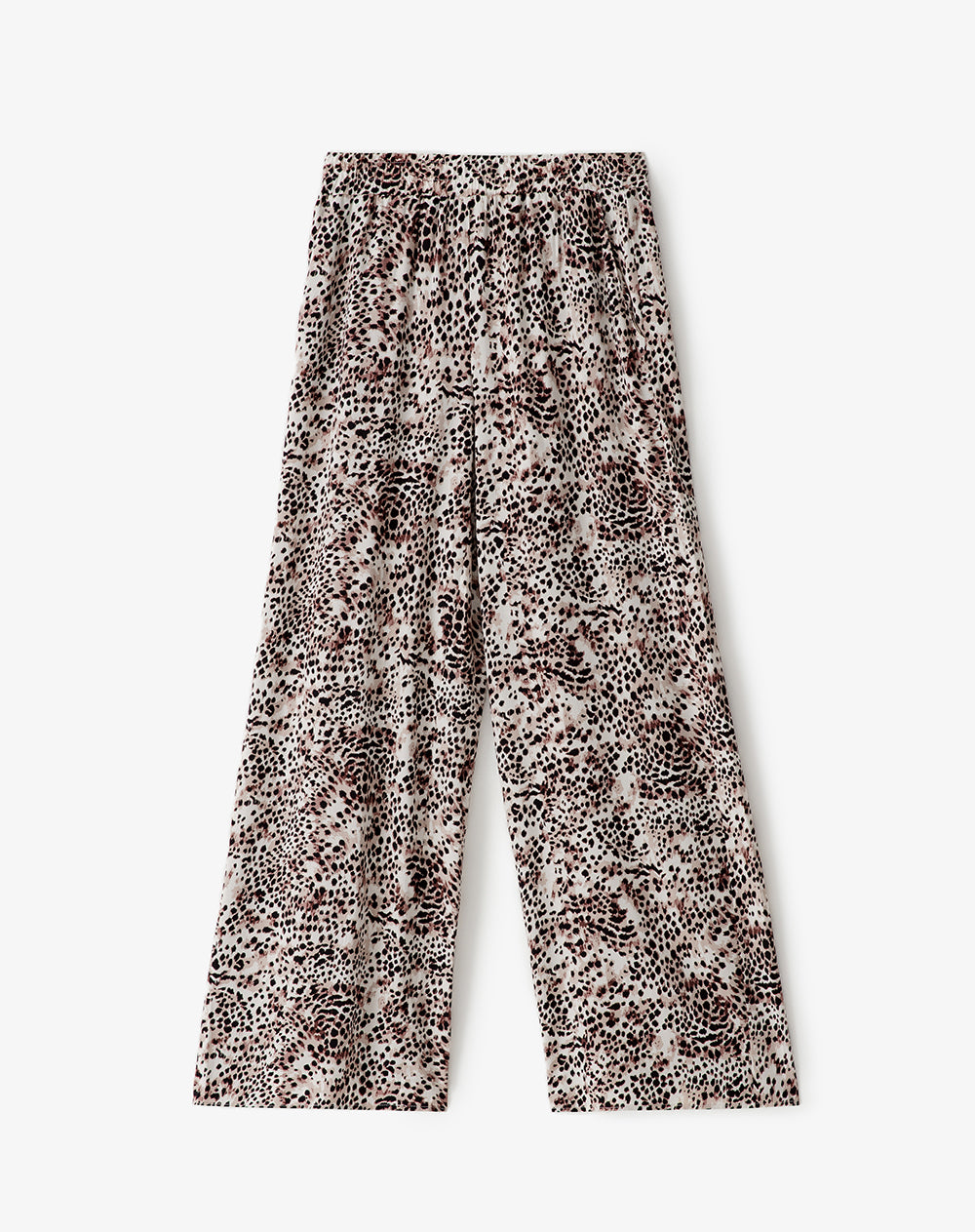 Pantalón wide leg tiro medio estampado mujer