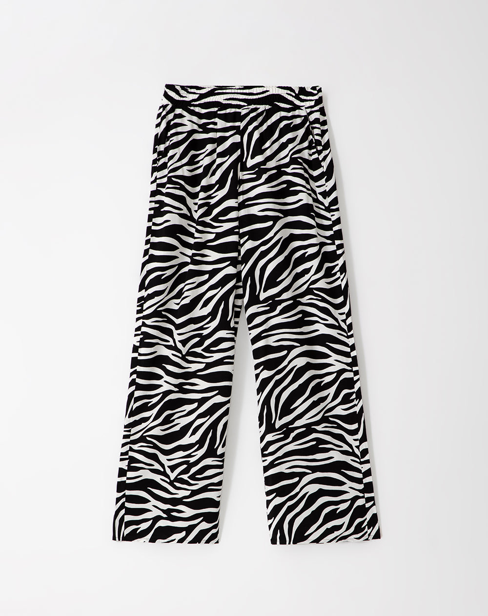 Pantalón wide leg tiro medio estampado mujer