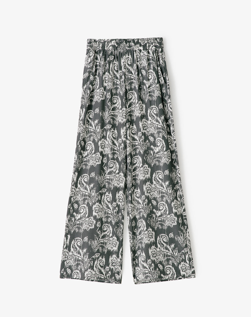 Pantalón wide leg tiro medio estampado mujer