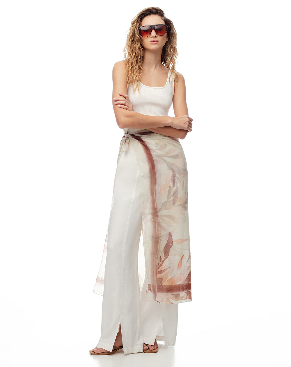 Pañuelo estampado floral mujer