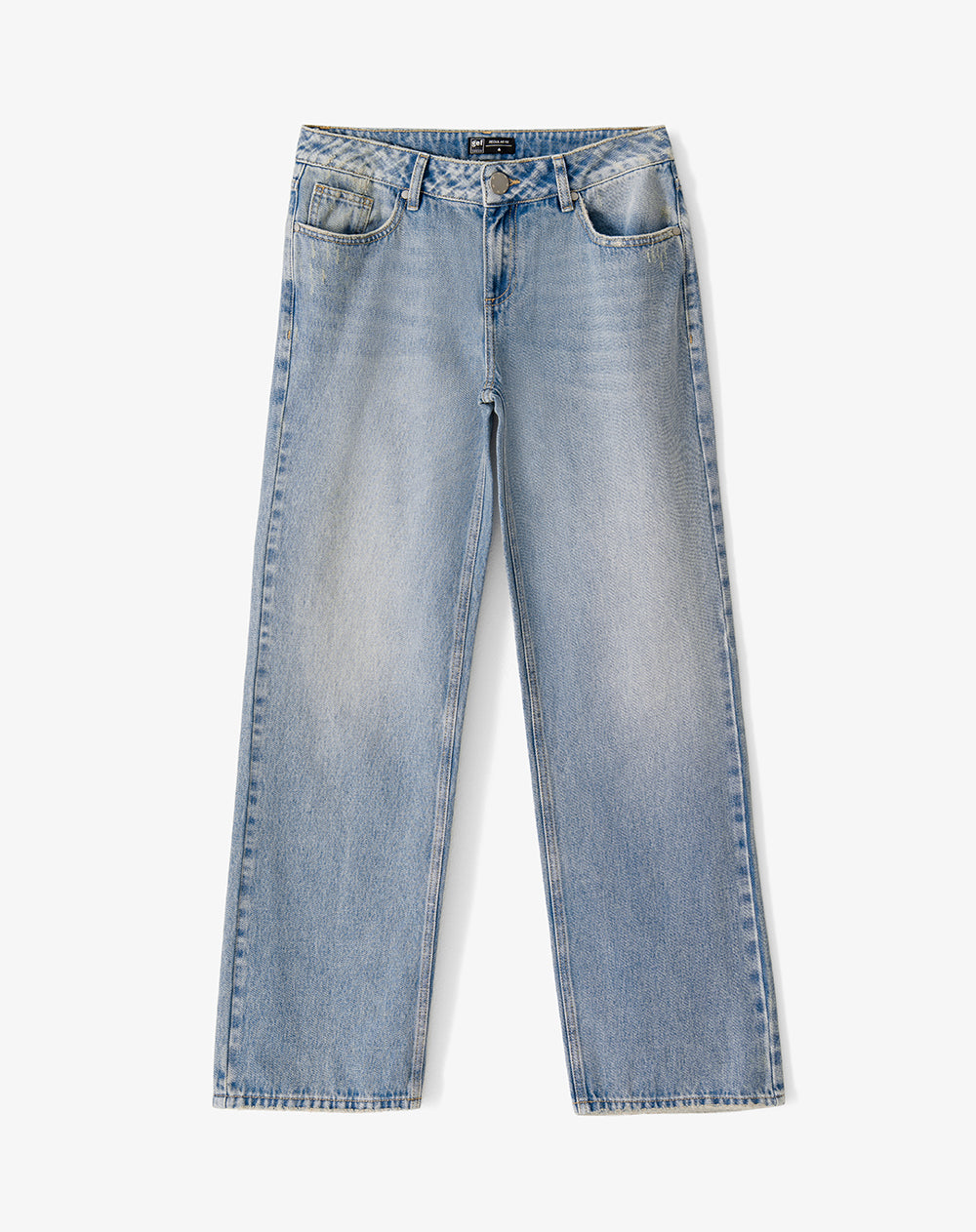 Jean regular fit tiro bajo indigo medio mujer