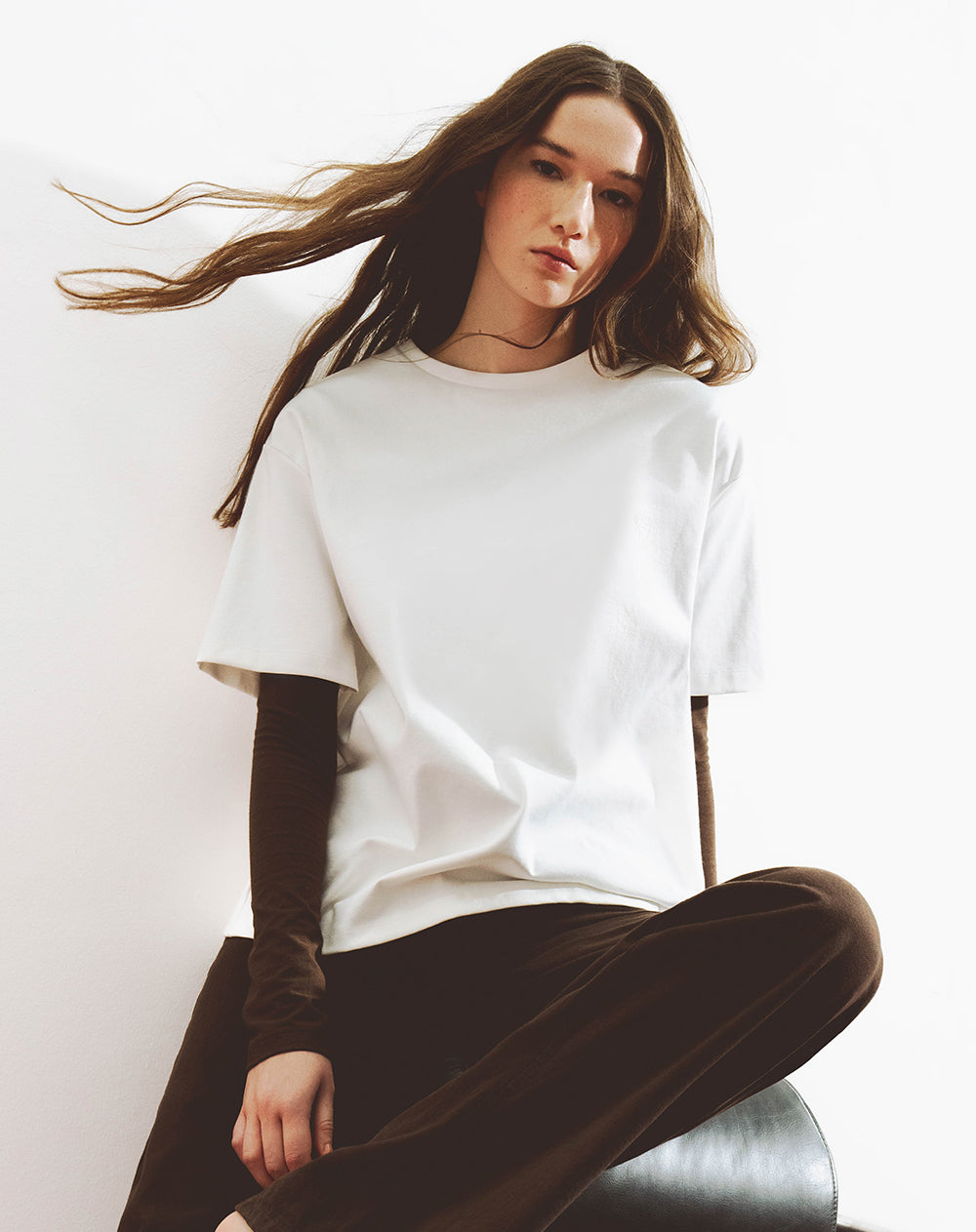 Camiseta oversize blanca mujer