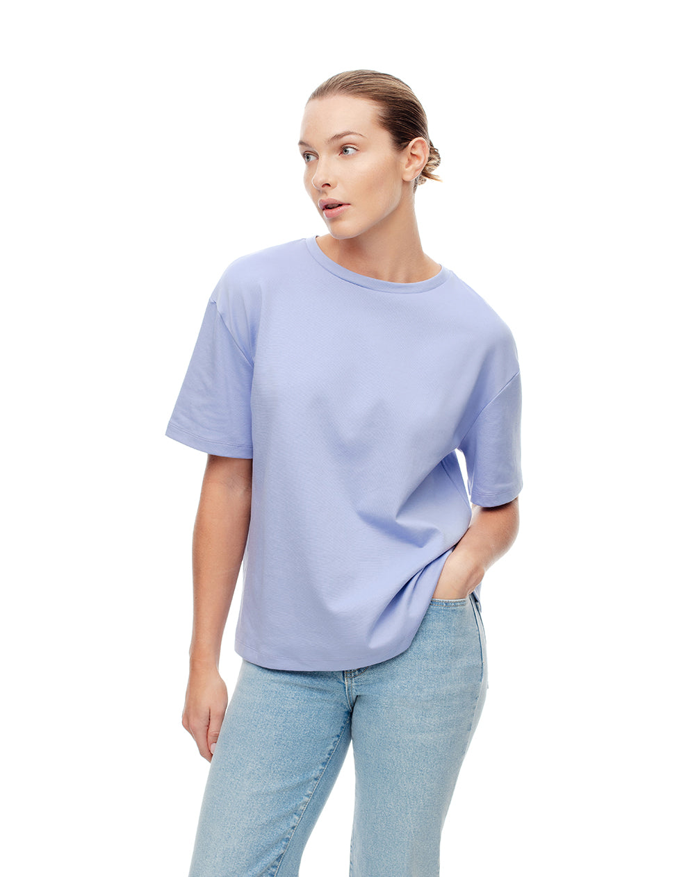 Camiseta oversize lila mujer
