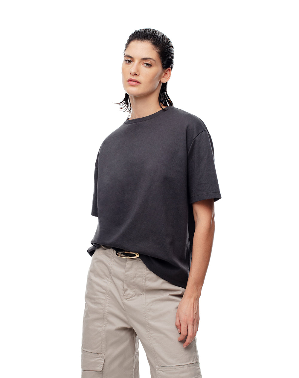 Camiseta oversize gris mujer